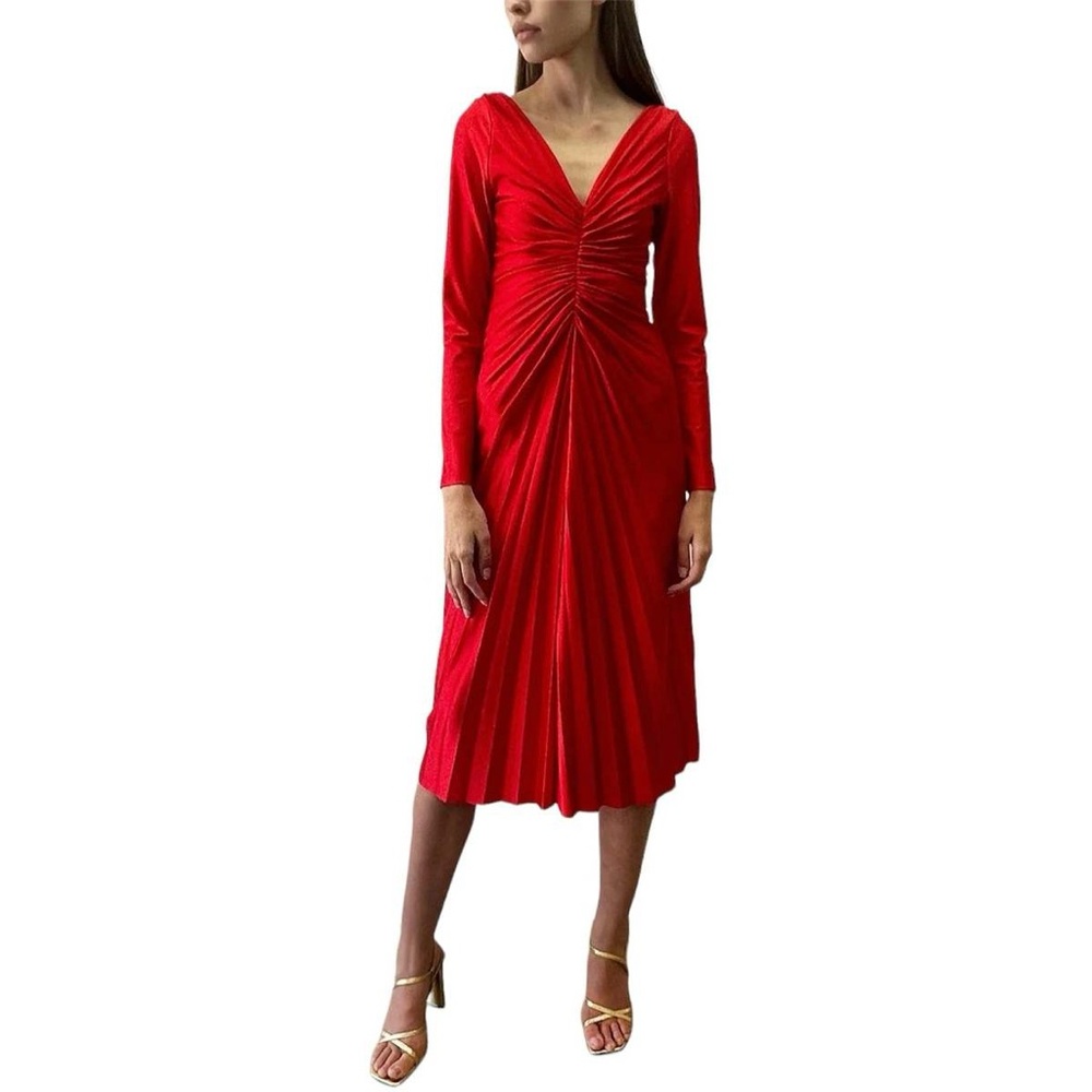 NWT Delfi Collective Red Pleated Dress